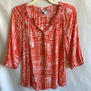 Croft & Barrow rayon tie-dye V-neck blouse, size S
